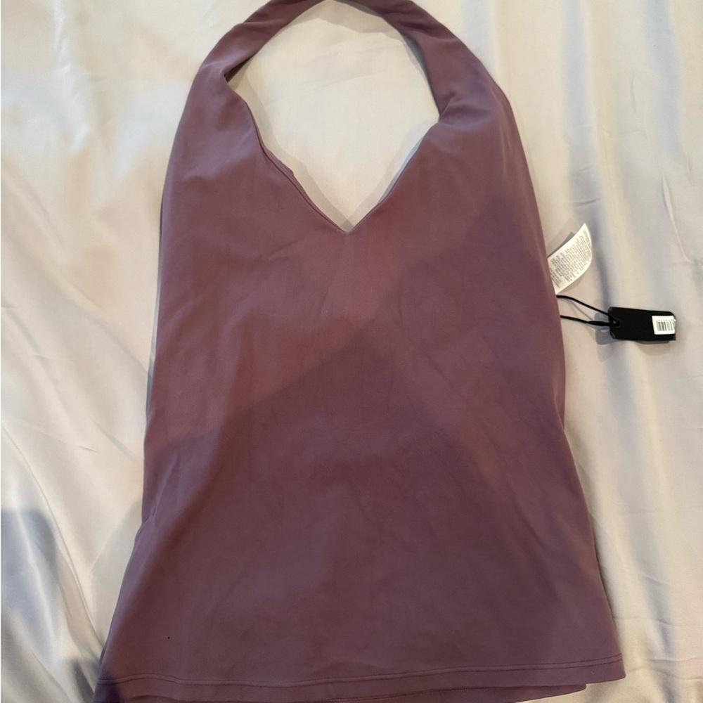 Oner Active Purple Halter with built in bra shelf - removable pads